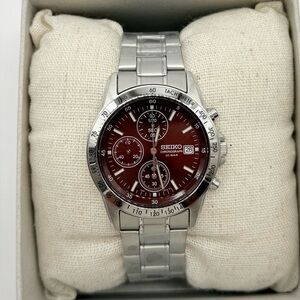 🥝Brand New Seiko Spirit SBTQ045 Red Chronograph Limited JDM